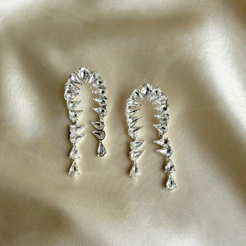 Kristall Crush Ohrringe – Silber