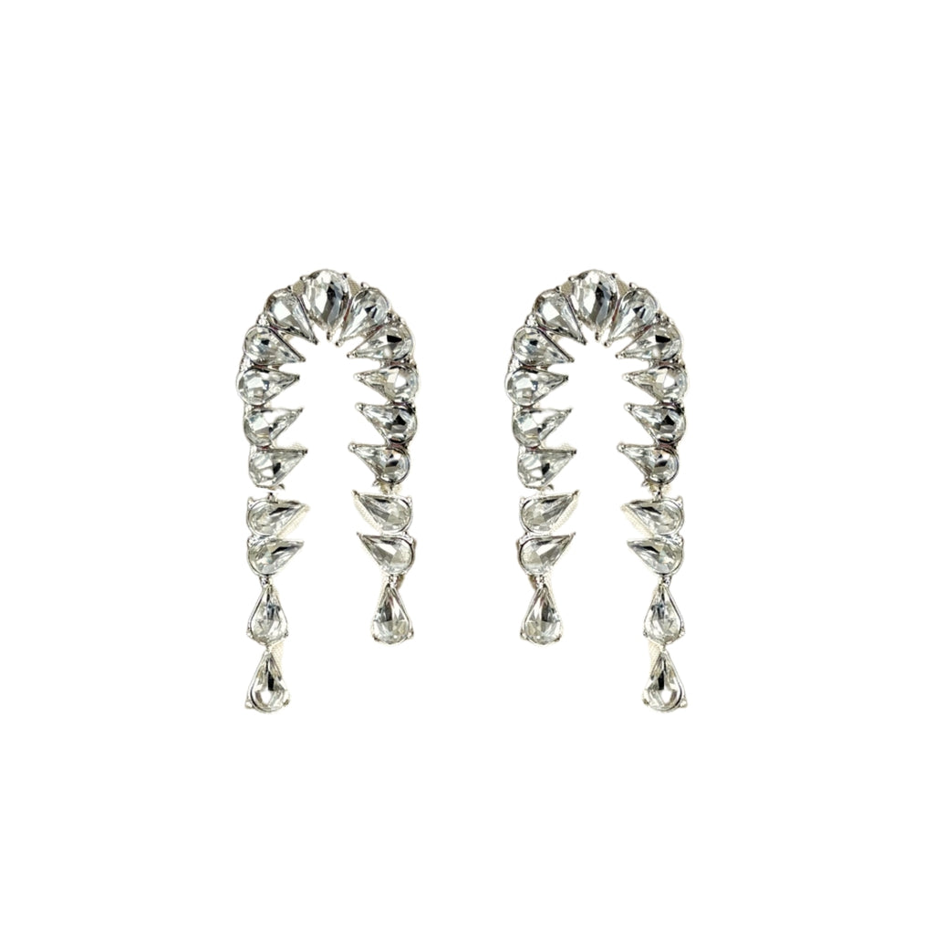 Kristall Crush Ohrringe – Silber