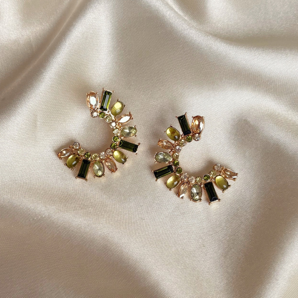 Crystal Kyra Earrings - Green