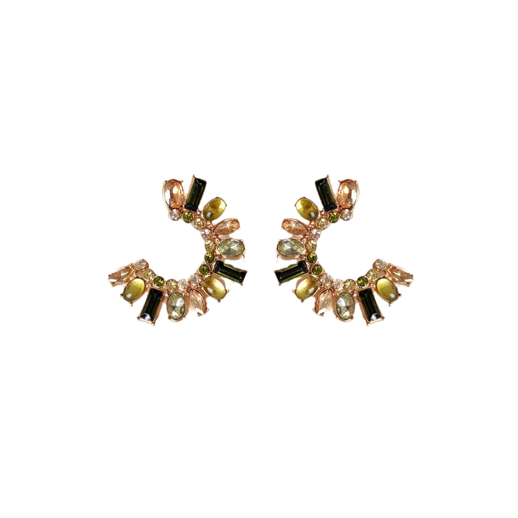 Crystal Kyra Earrings - Green