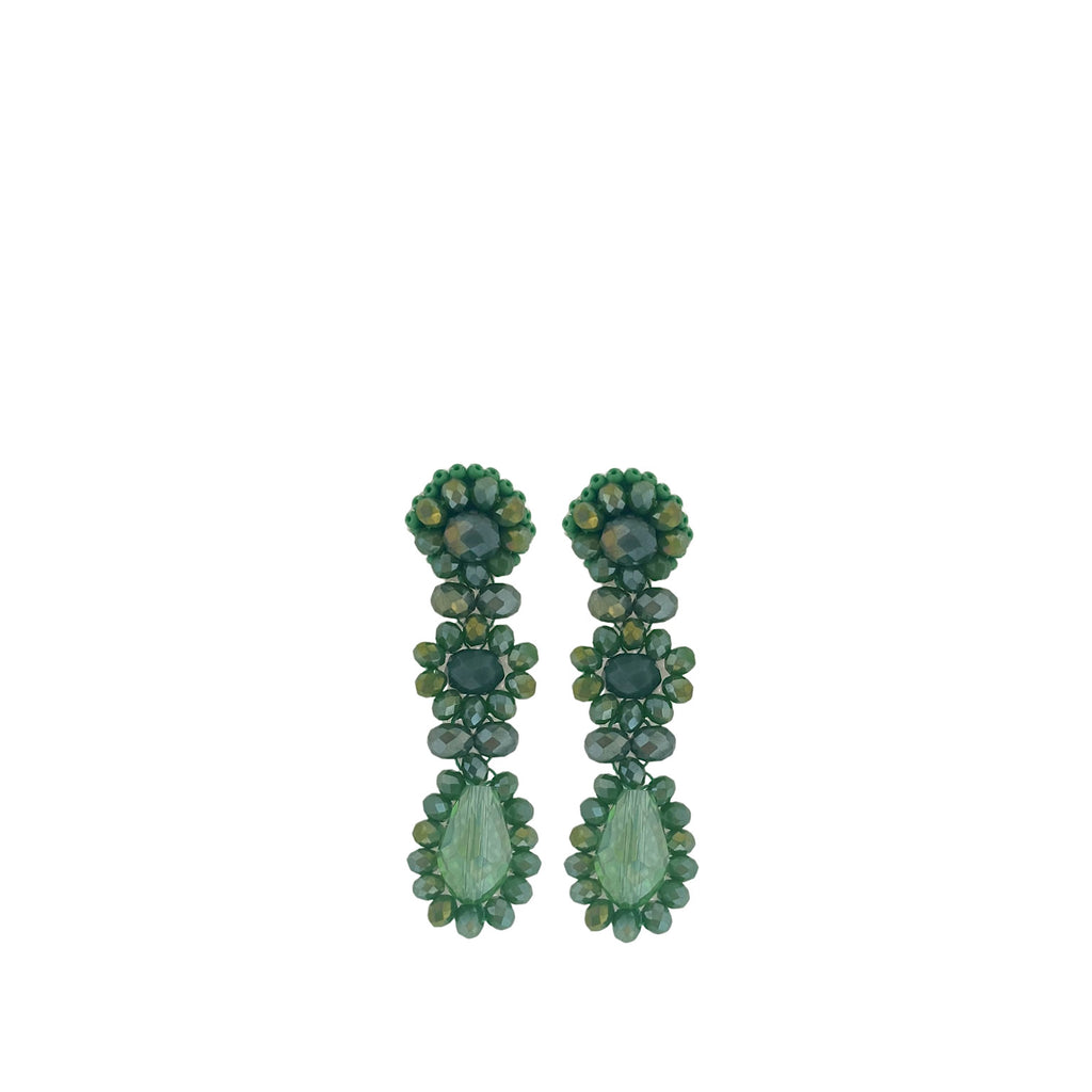 Small Dahlia Earrings - Green - Paulie Pocket