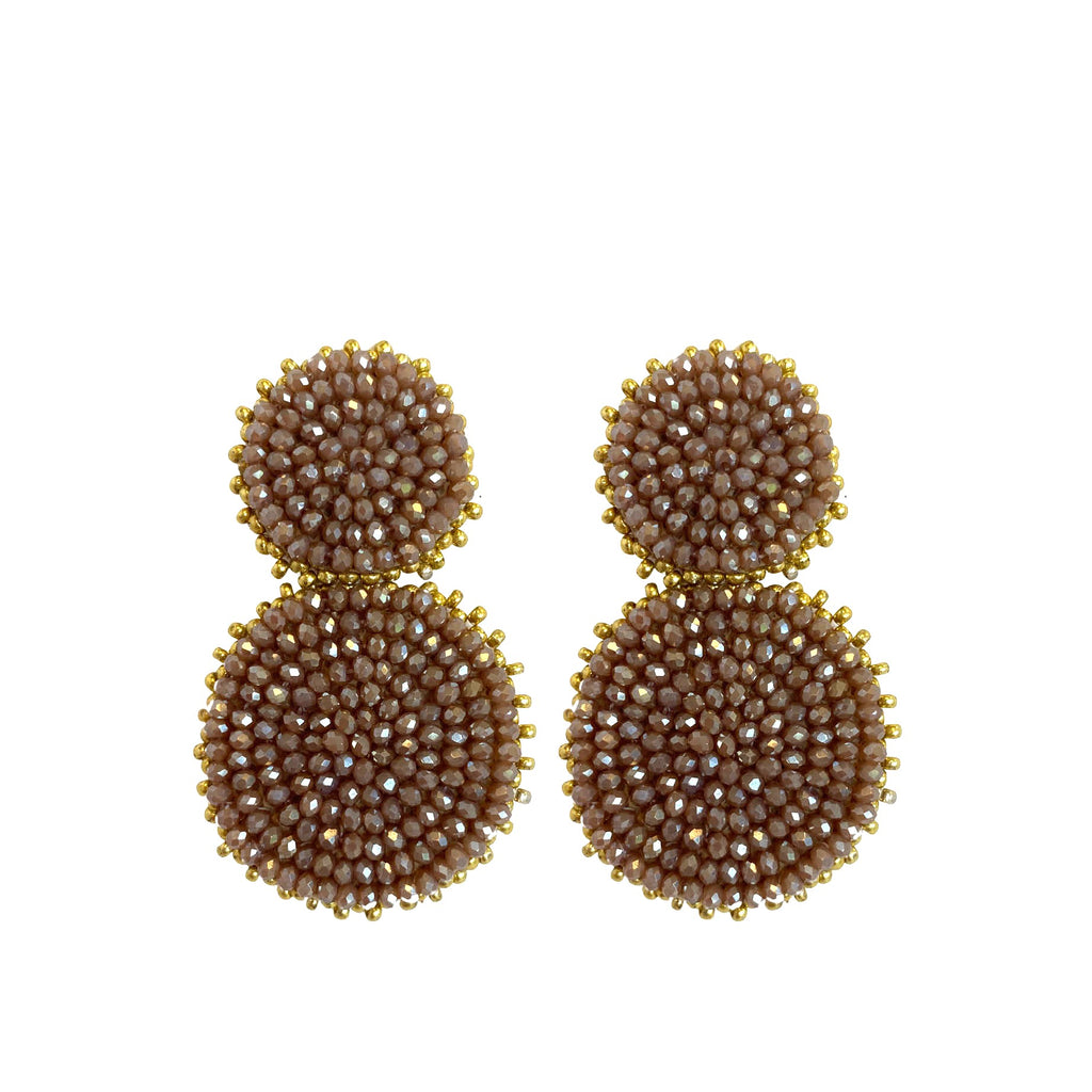 Double Beads Earrings - Beige Gold - Paulie Pocket