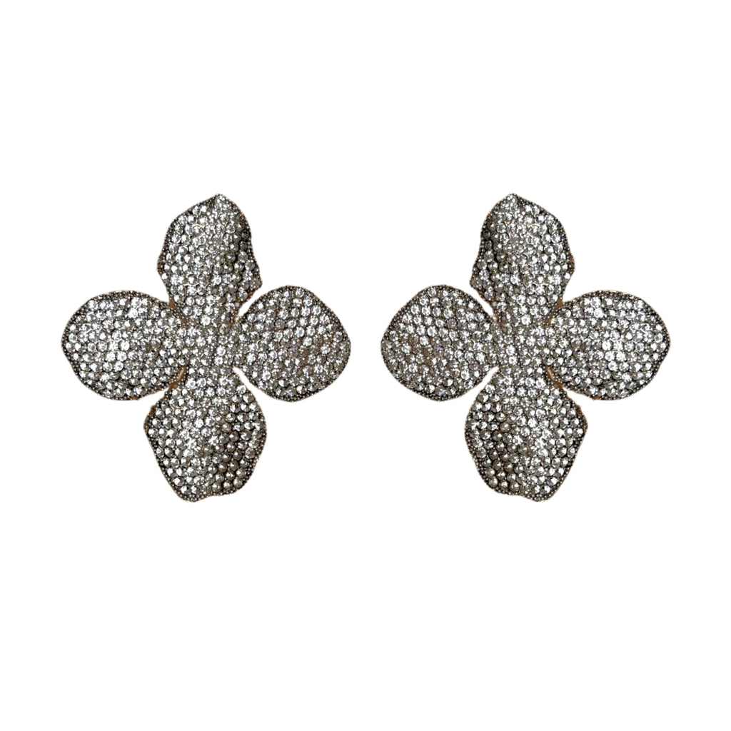 Blume Strass Ohrringe