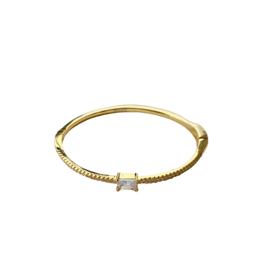 Square Zirconia Bracelet - Gold - Paulie Pocket