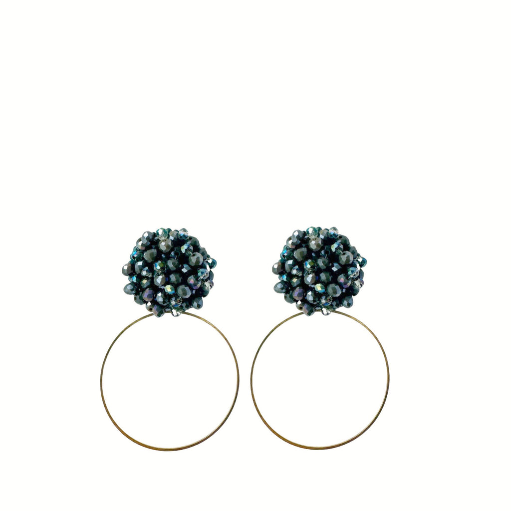 Hoop Earrings - Green - Paulie Pocket