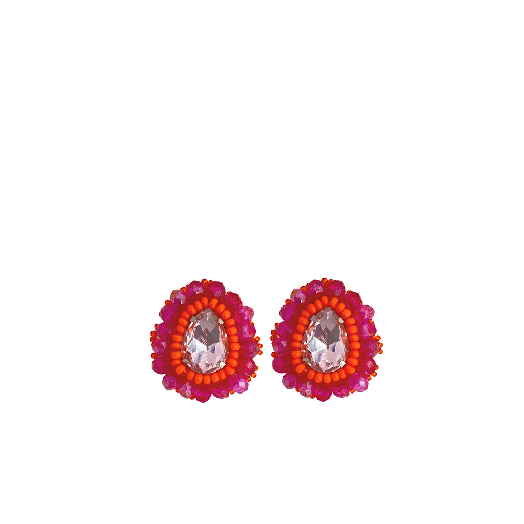 Lily Earrings - Fuchsia Orange - Paulie Pocket