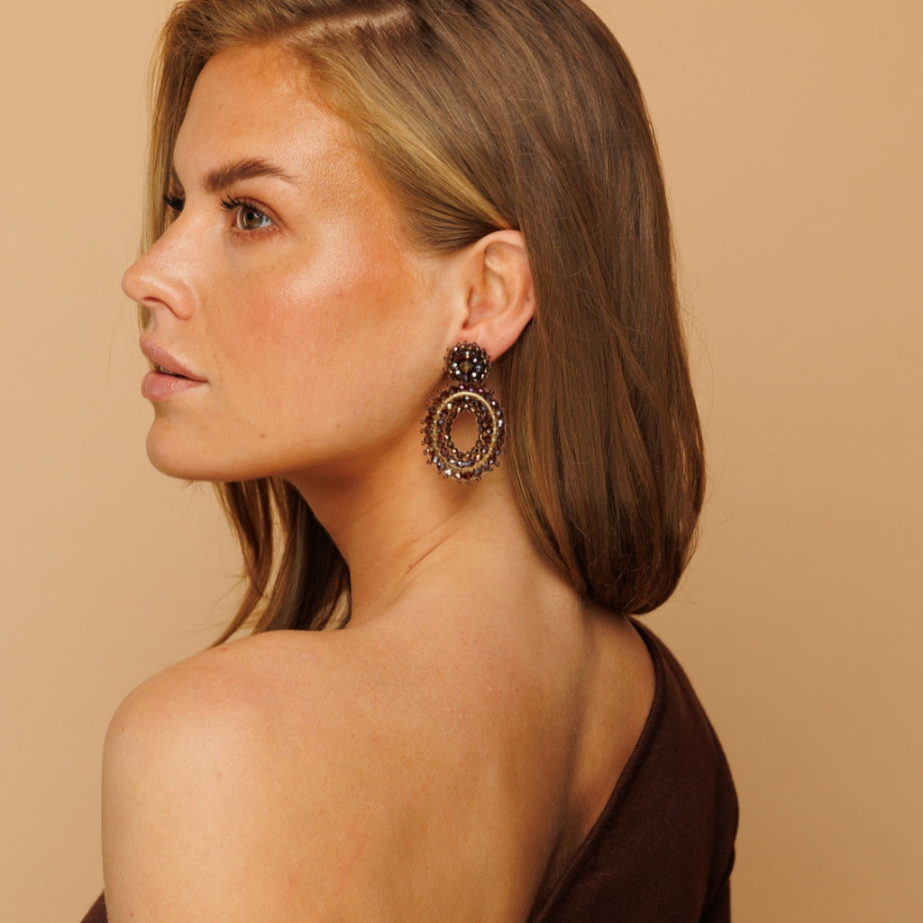 Liva Earrings - Brown