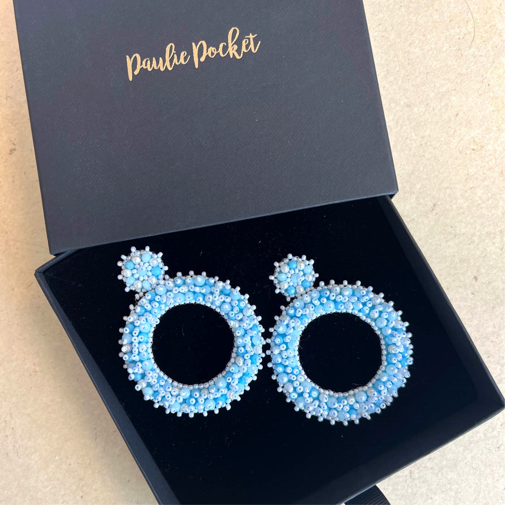 Lizzy Earrings - Light Blue - Gift Box - Paulie Pocket