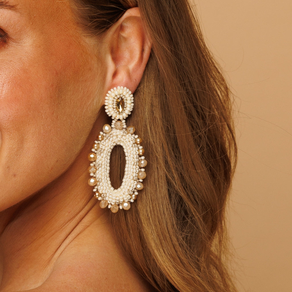 Maeve Earrings - Beige