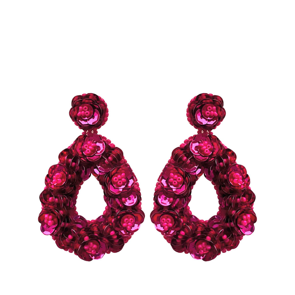 Marjolina Drops Earrings - Fuchsia