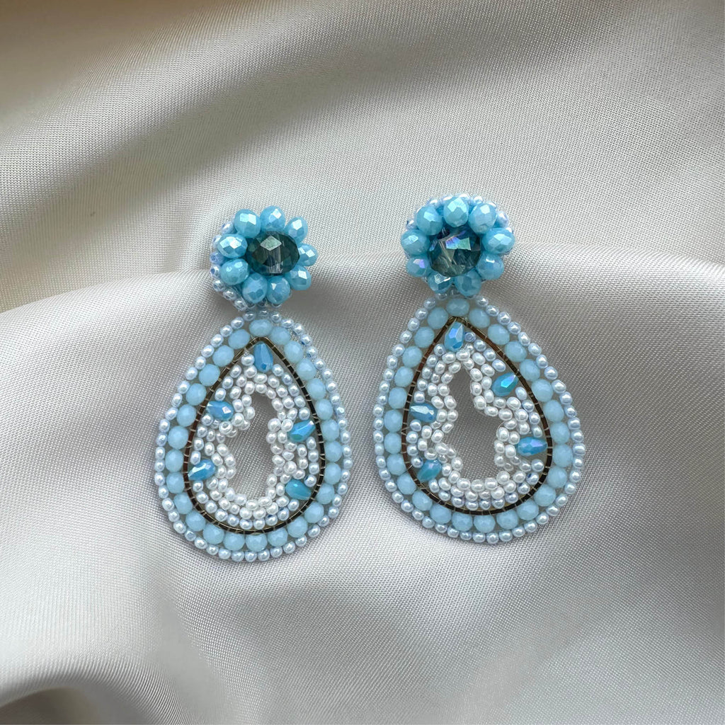 Melany Earrings - Light Blue - Satin - Paulie Pocket