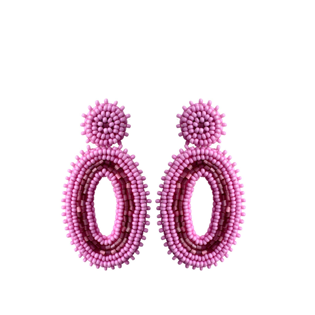 Oval Beads Earrings - Light Pink - Paulie Pocket