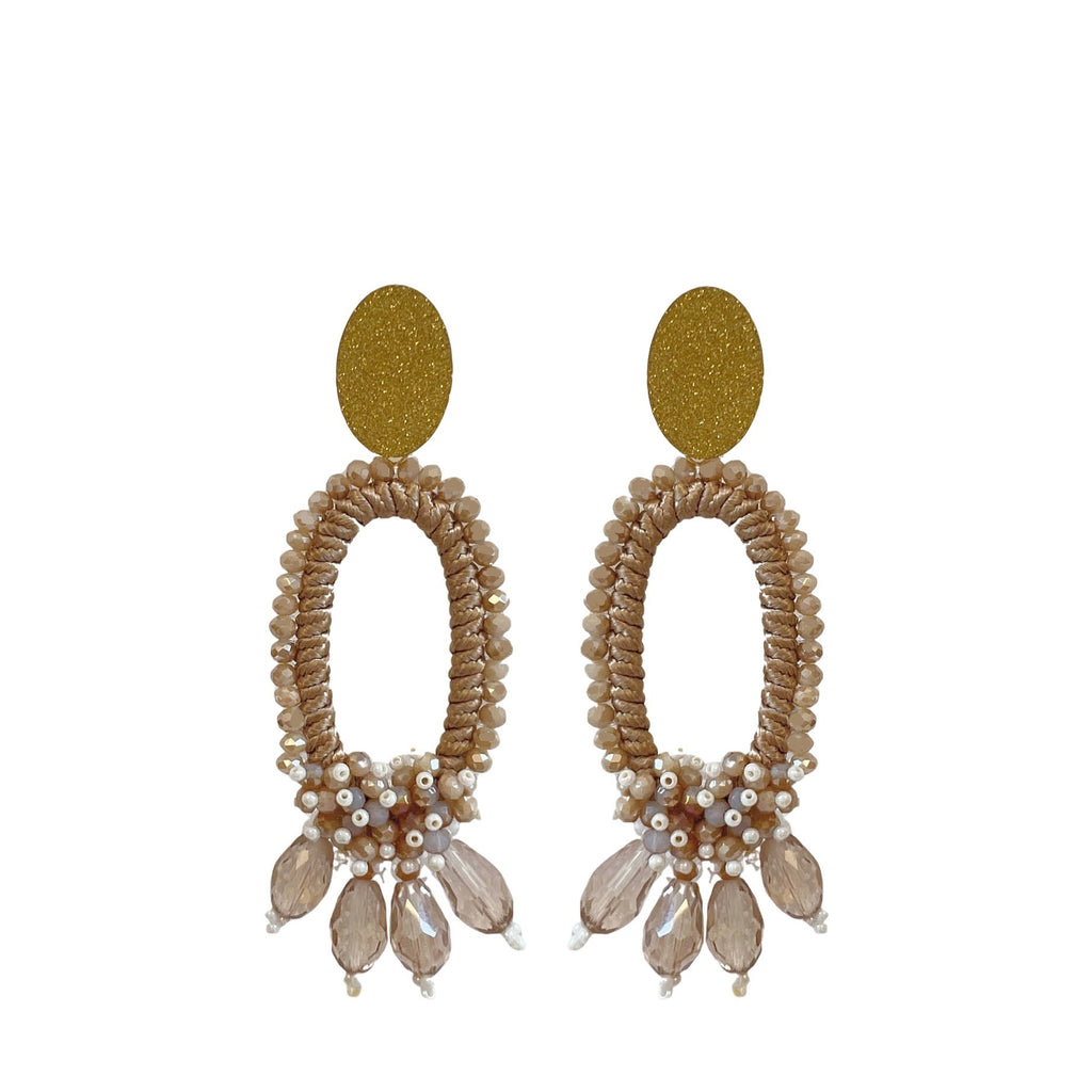 Oval Dakota Earrings - Beige