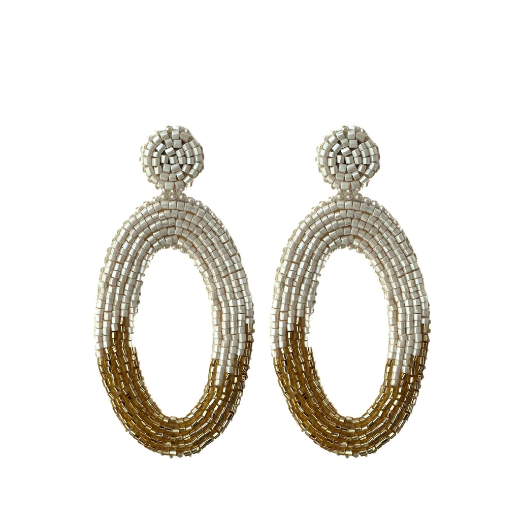 Oval Emily Earrings - Beige Gold - Paulie Pocket