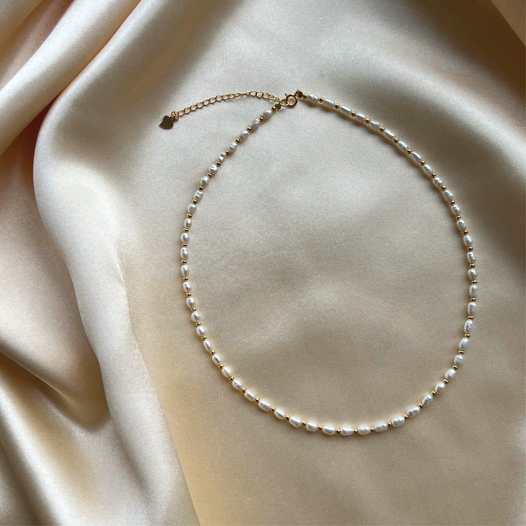 Oval Pearls Necklace - Satin - Paulie Pocket1