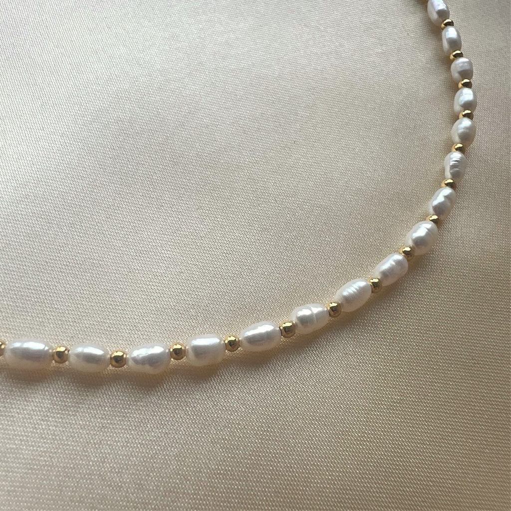 Oval Pearls Necklace - Satin - Paulie Pocket