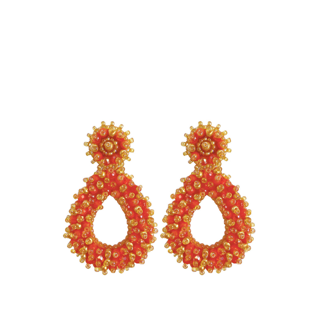Small Drops Beads Earrings - Orange - Paulie Pocket