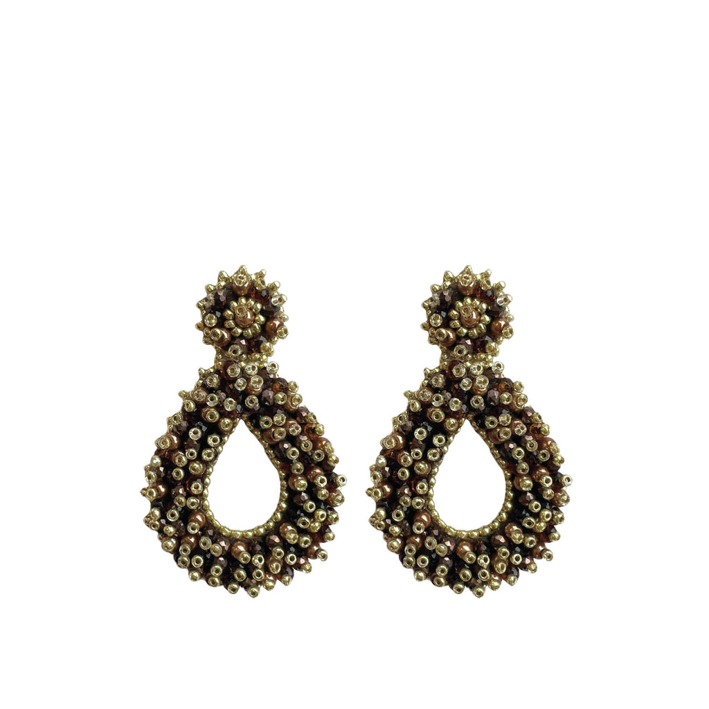 Small Drops Beads Earrings - Brown - Paulie Pocket