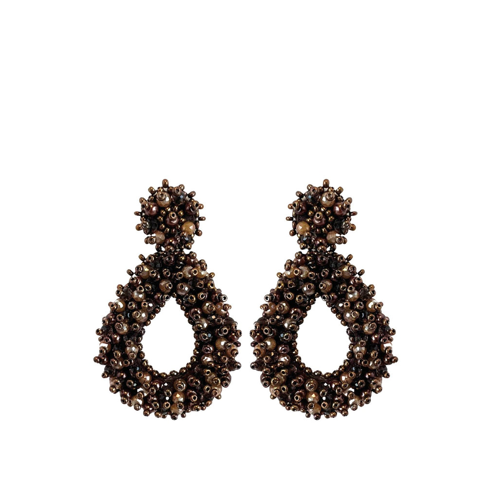 Small Drops Beads Earrings - Brown - Paulie Pocket