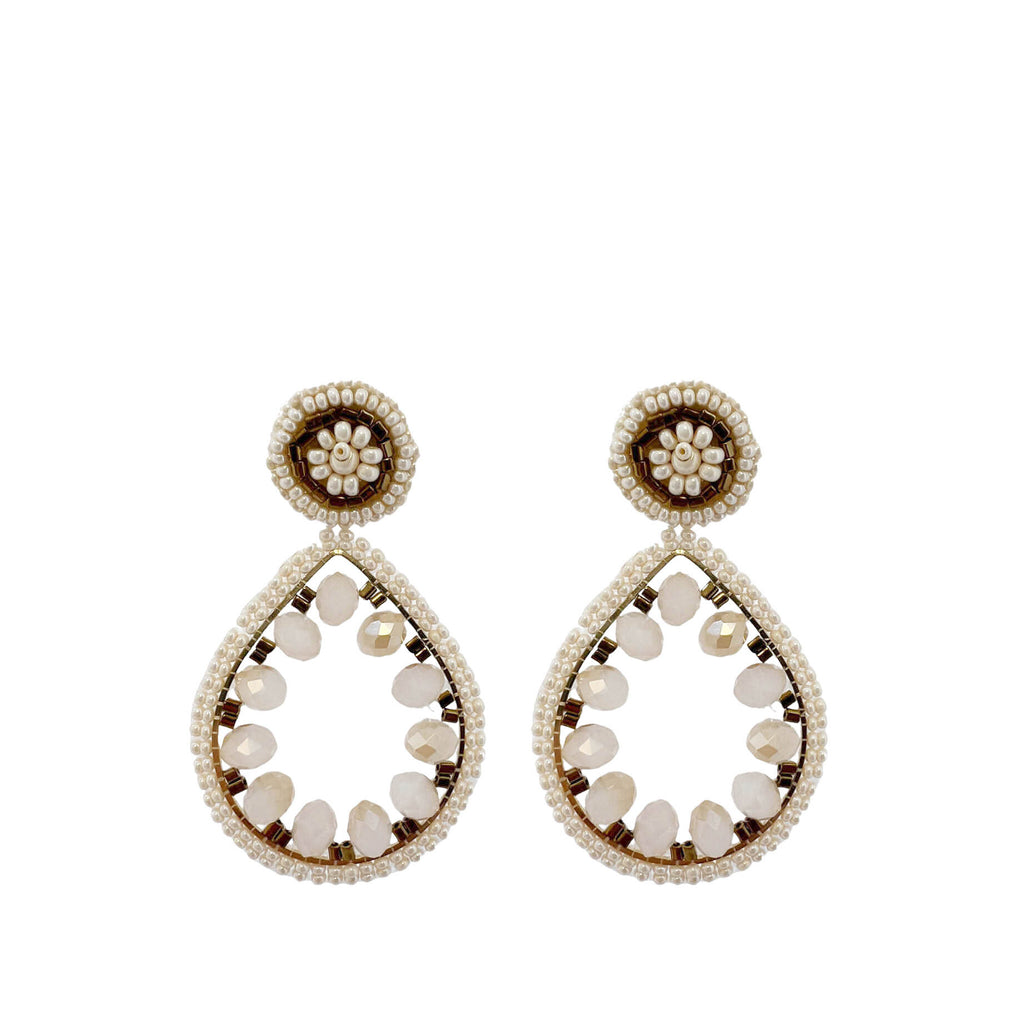 Sofie Earrings - Beige - Kralen Stud - Paulie Pocket