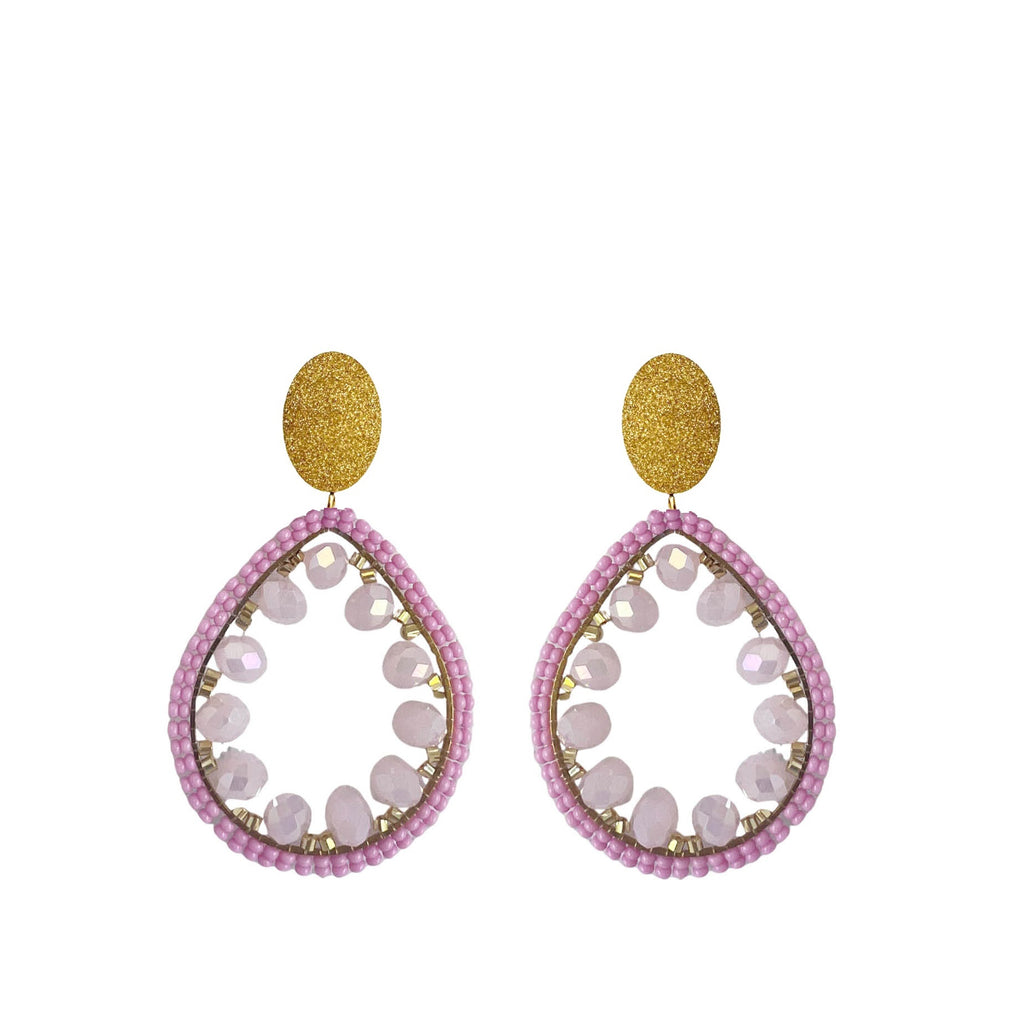 Sofie Earrings - Pink - Stainless Steel Steker - Paulie Pocket