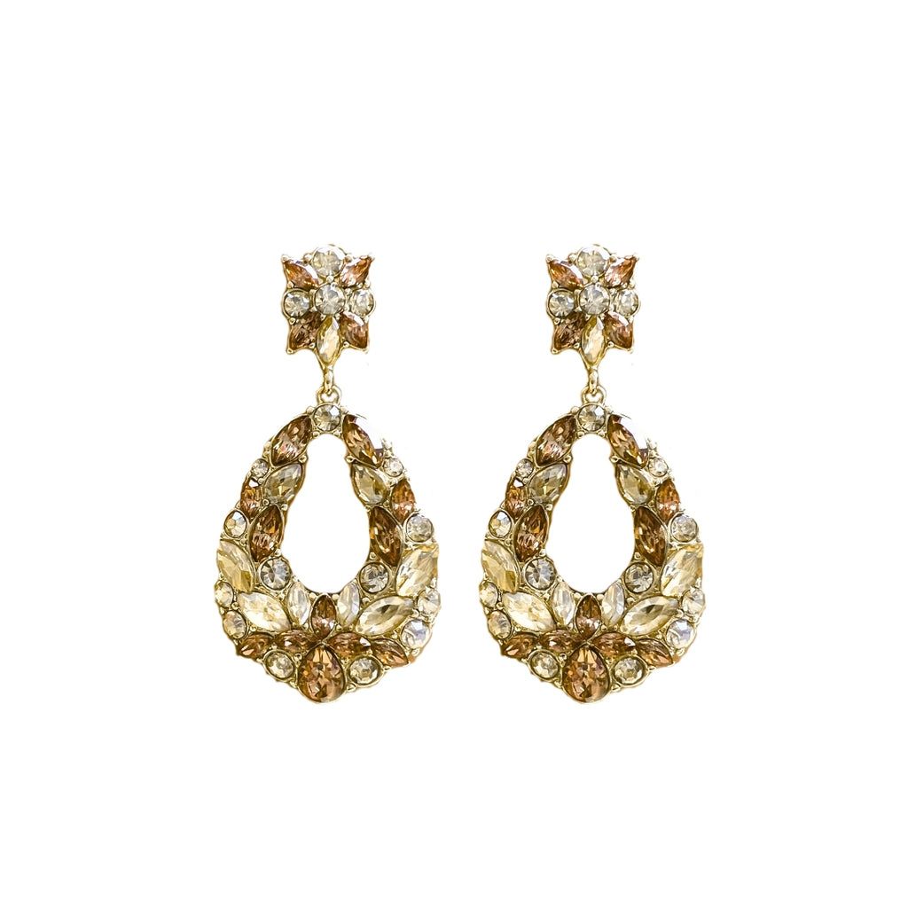 Sparkling Drops Earrings - Champagne Brown - paulie Pocket3