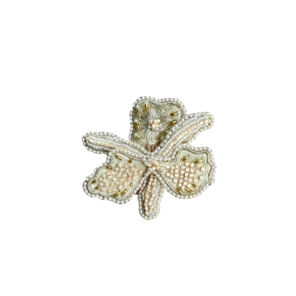 Statement Flower Broche - Beige - Pualie Pocket