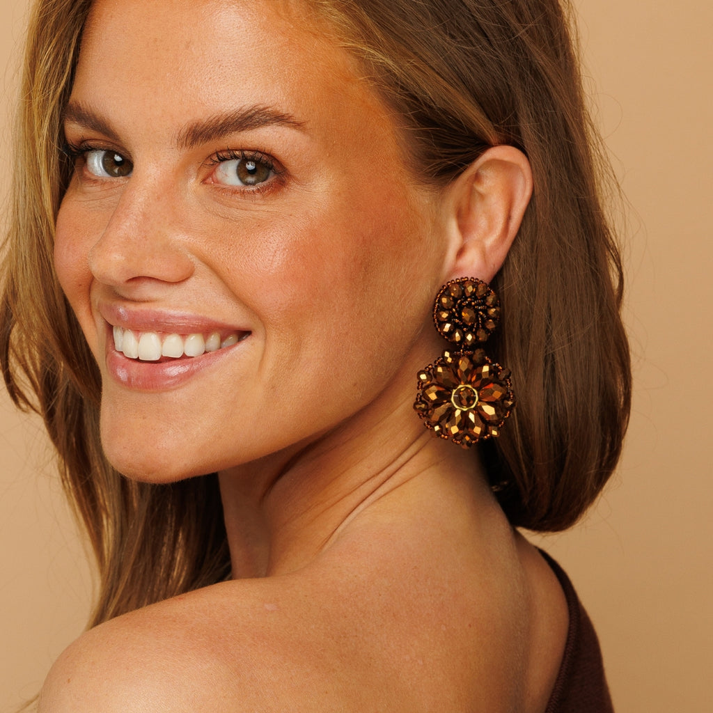 Thirsa Earrings - Brown