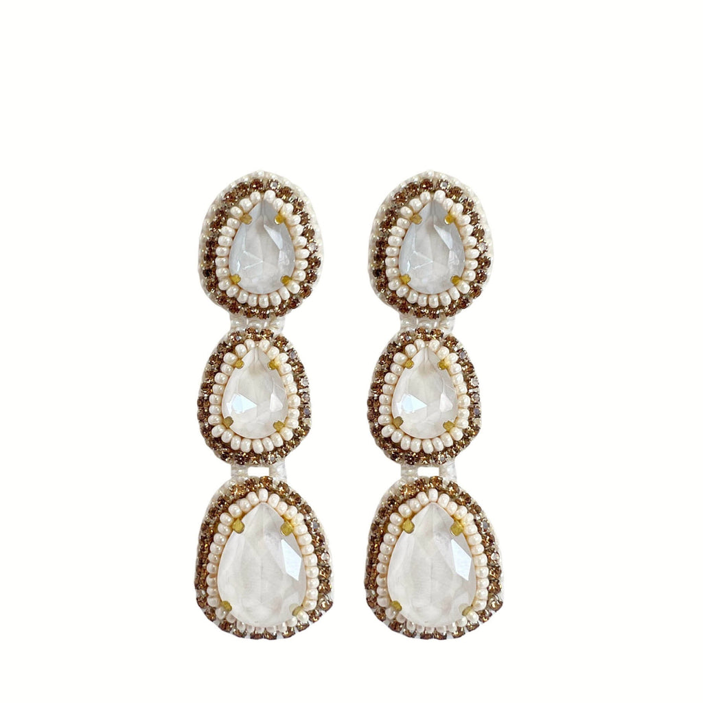 Triple Elegant Earrings - Light Beige - Paulie Pocket