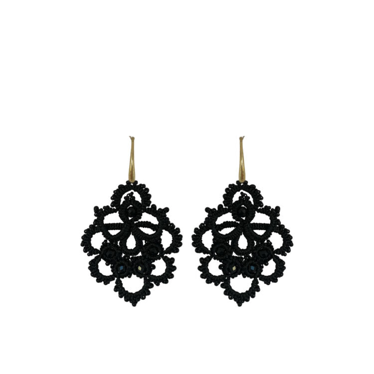 Lace Earrings - Black - Paulie Pocket 