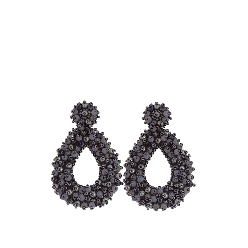 Drops Beads Earrings - Grey - Paulie Pocket