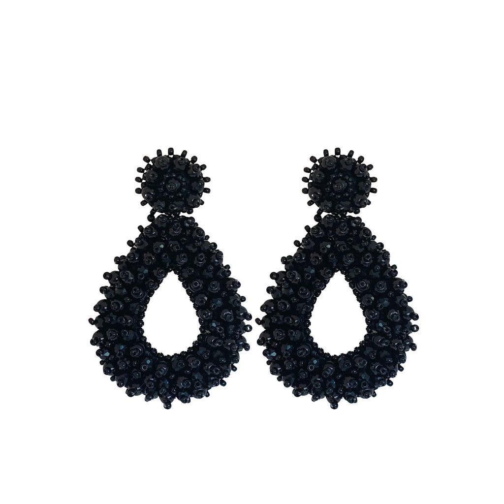 Drops Beads Earrings - Black