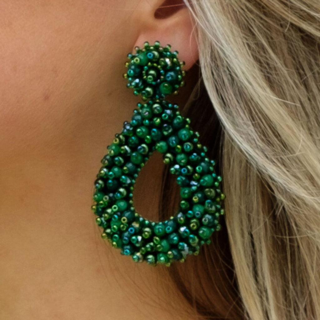 Drops Beads Earrings - Green - Oor - Paulie Pocket