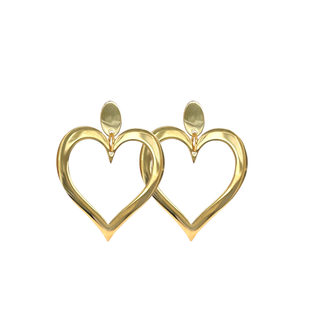 Big Heart Earrings - Shiny