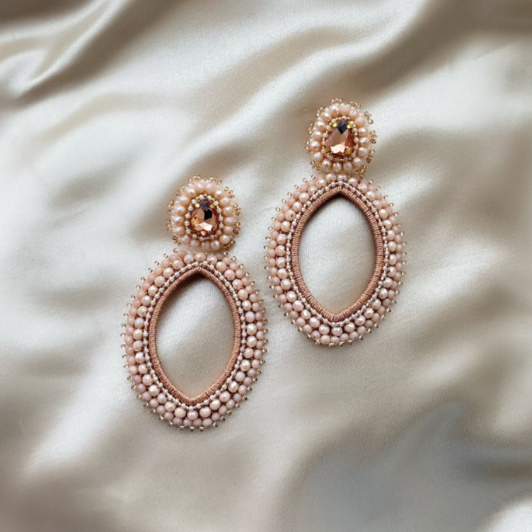 Isabella Stone Earrings - Blush