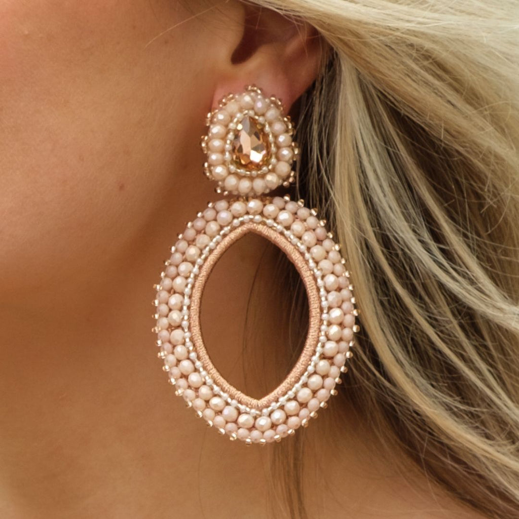 Isabella Stone Earrings - Blush - Oor - Paulie Pocket
