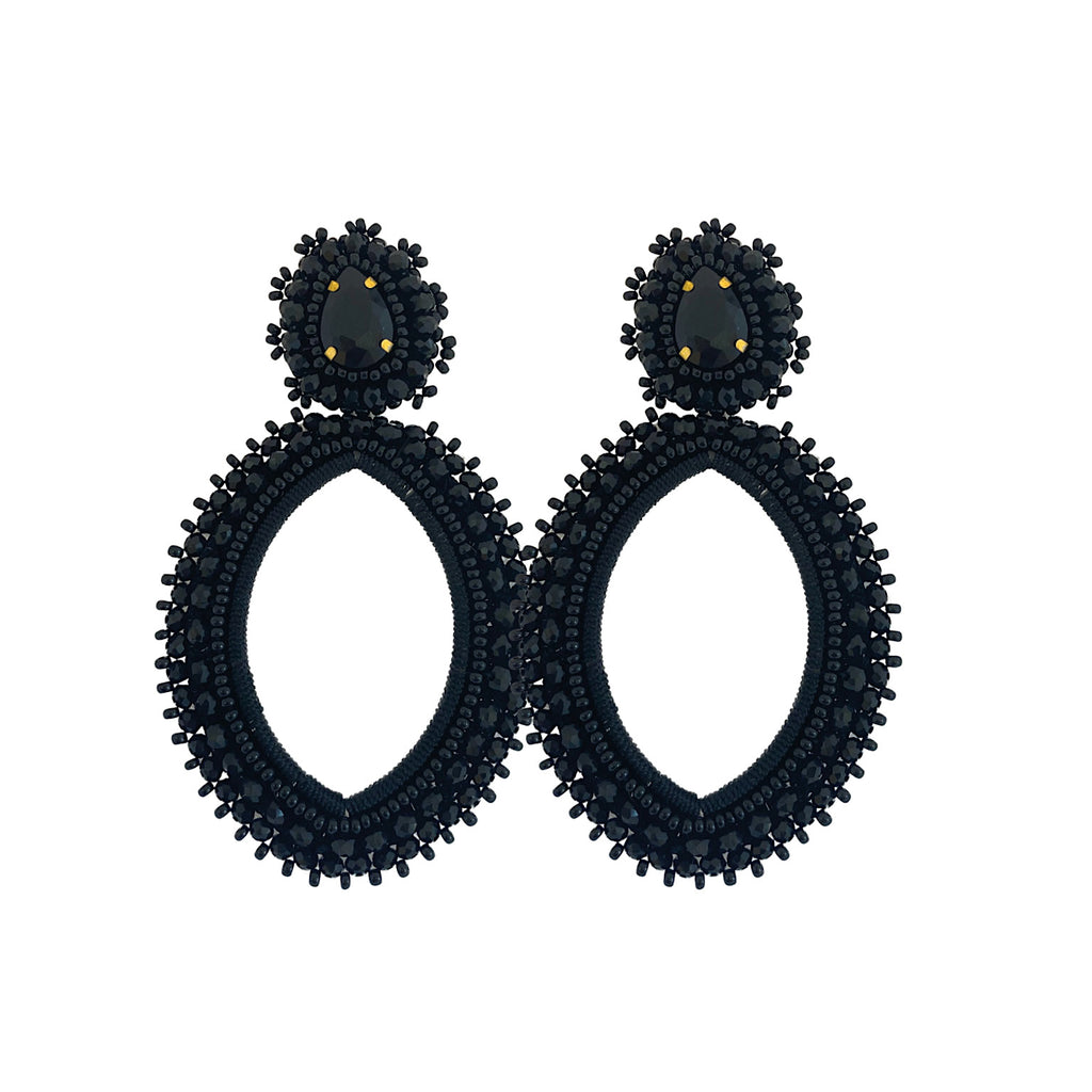 Isabella Stone Earrings - Black