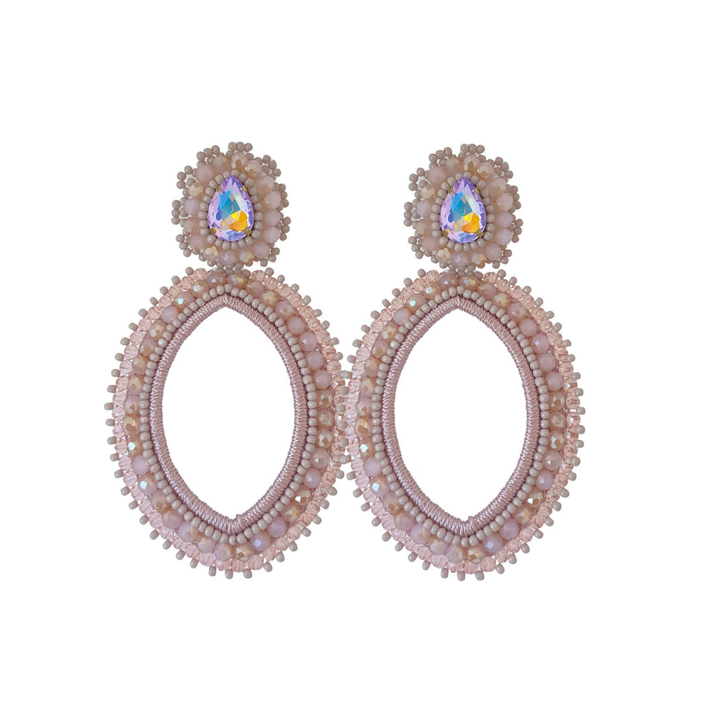 Isabella Stone Earrings - Old Pink
