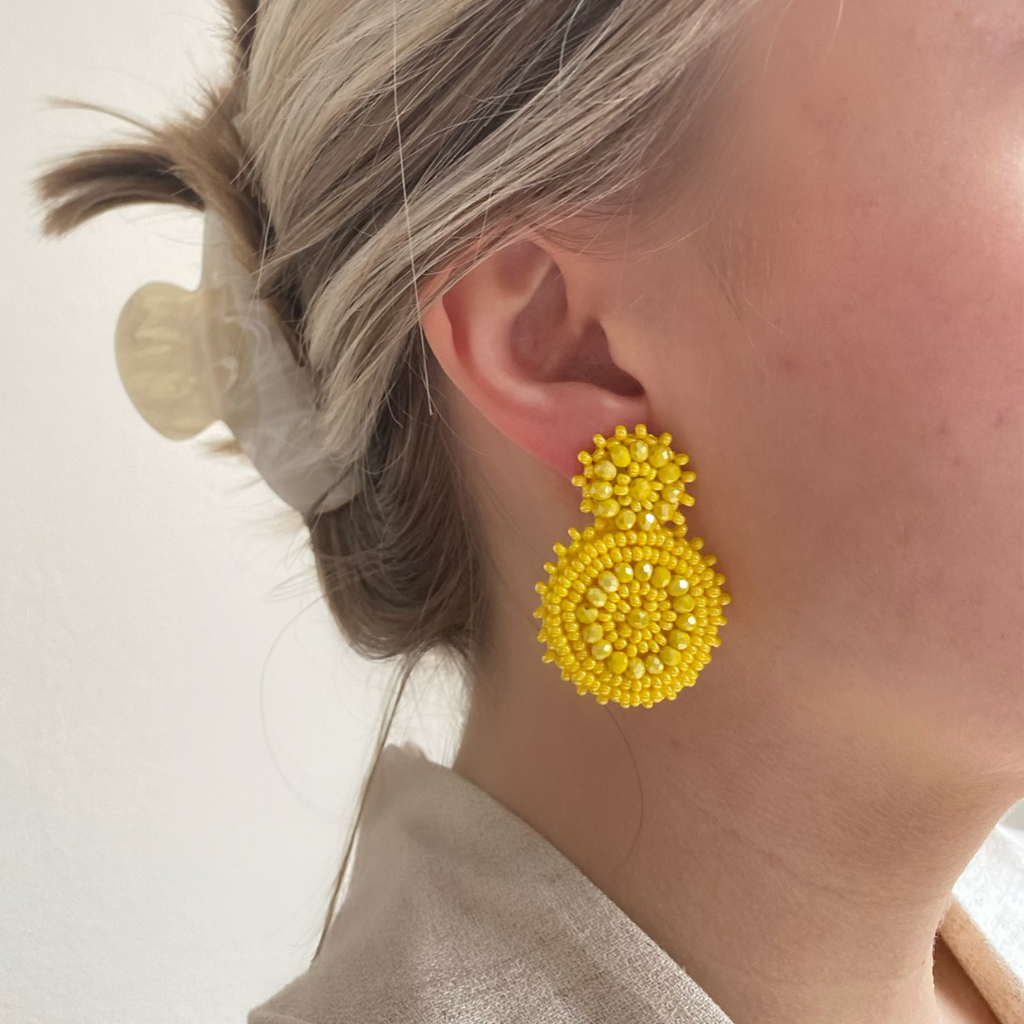 Small Beads Earrings - Yellow - Oor - Paulie Pocket