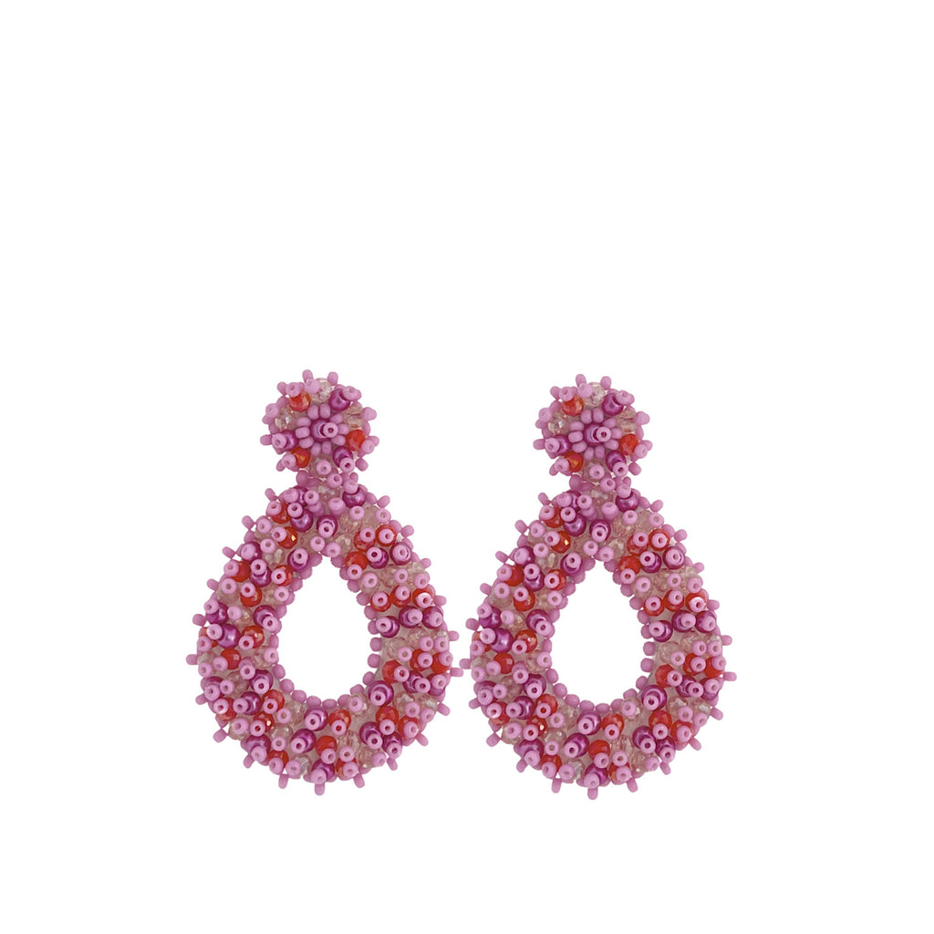Small Drops Beads Earrings - Light Pink