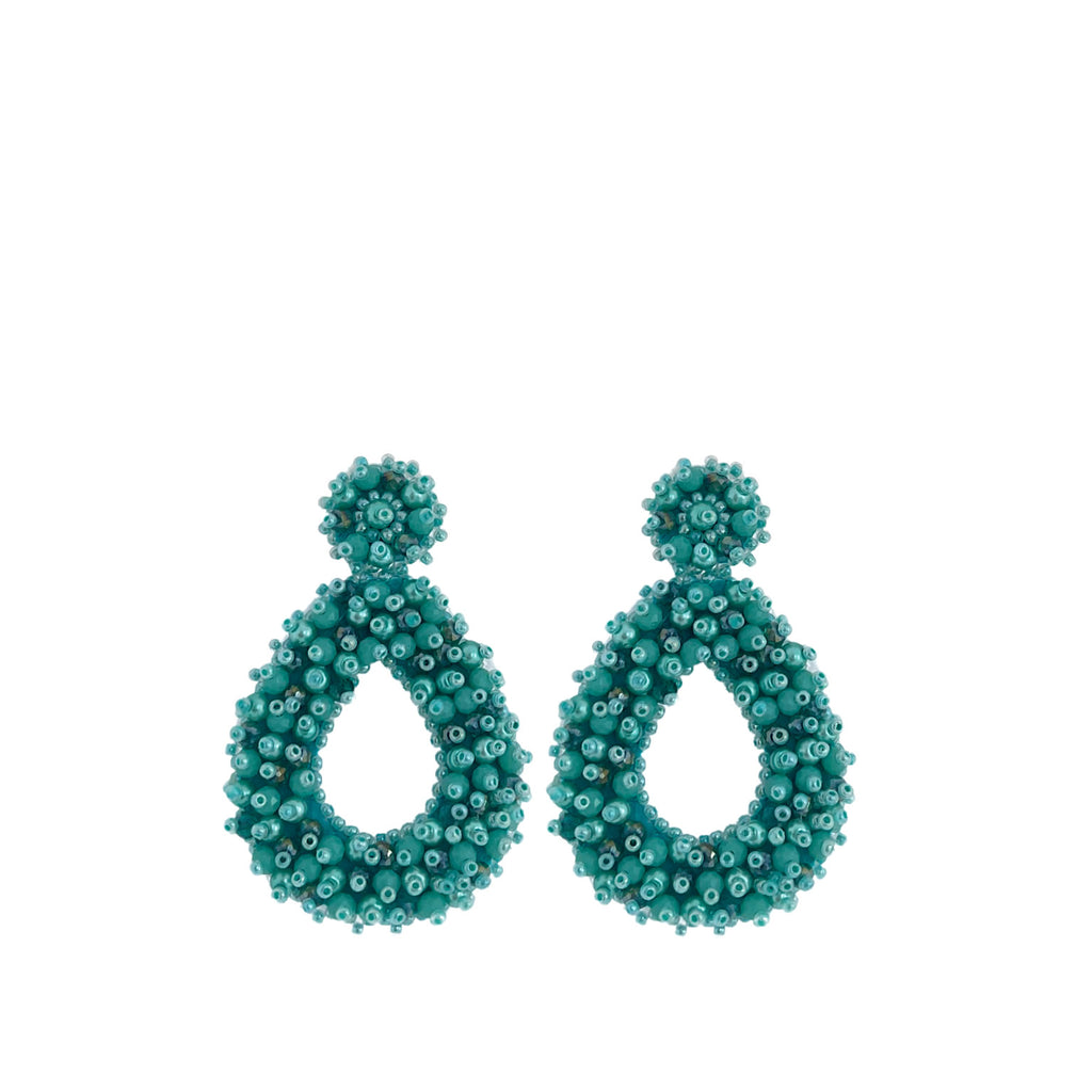 Small Drops Beads Earrings - Aqua