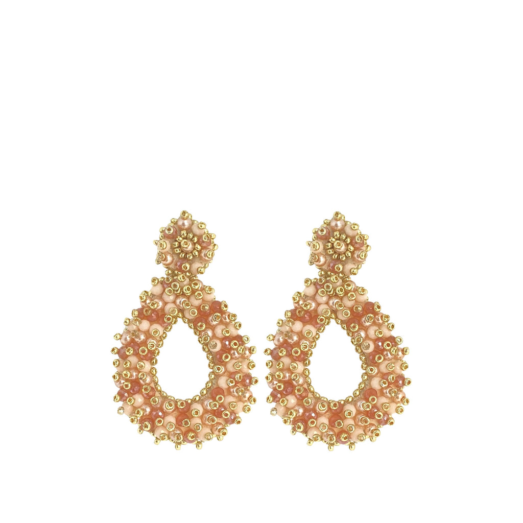 Small Dorps Beads Earrings - Coral - Paulie Pocket
