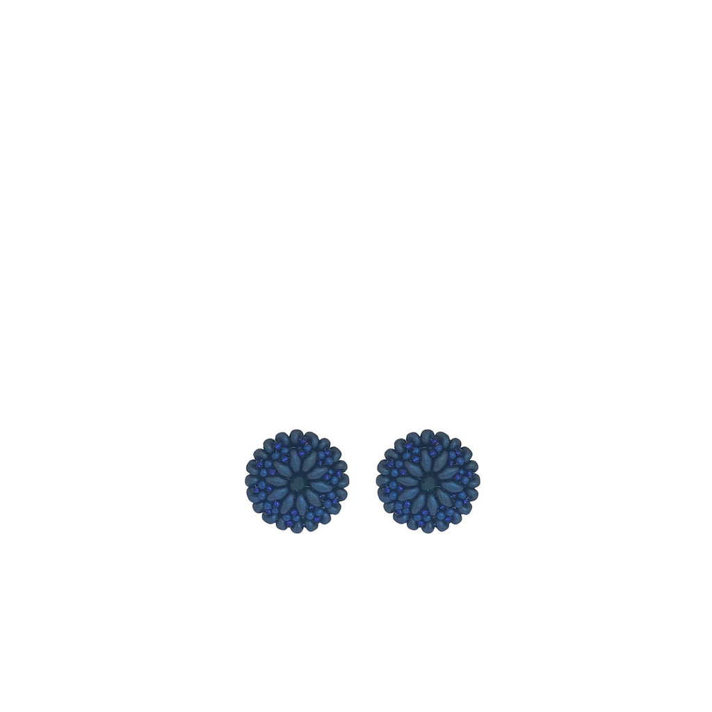 Tiny Flower Earrings - Blue - Paulie pocket