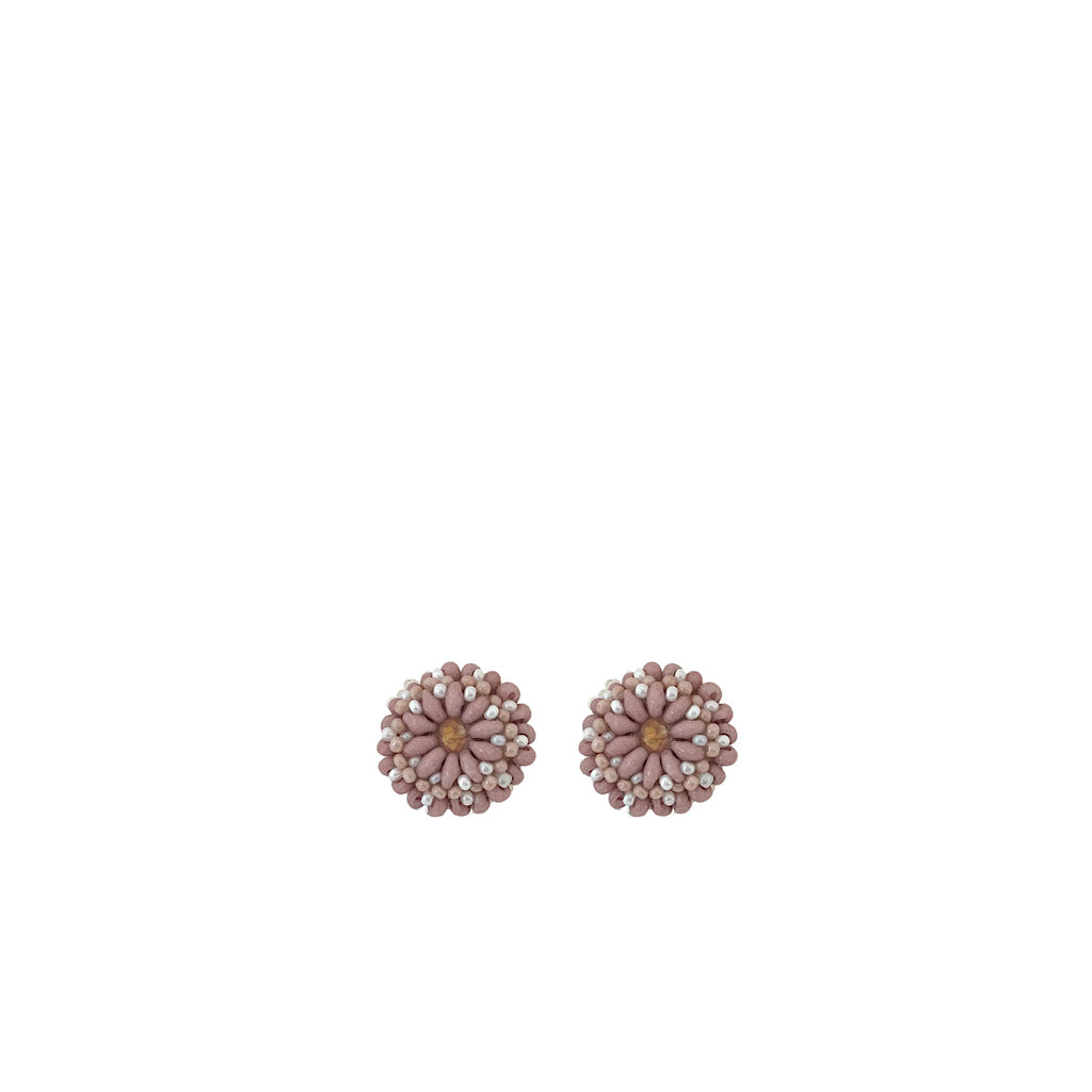Tiny Flower Earrings - Old Pink - Paulie pocket