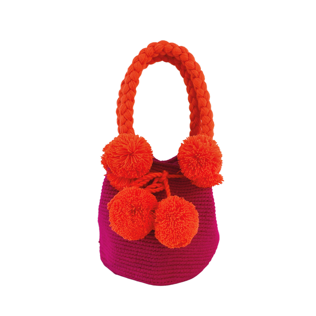 Small Summer Bag - Gestrikt - Fuchsia Orange - Paulie Pocket