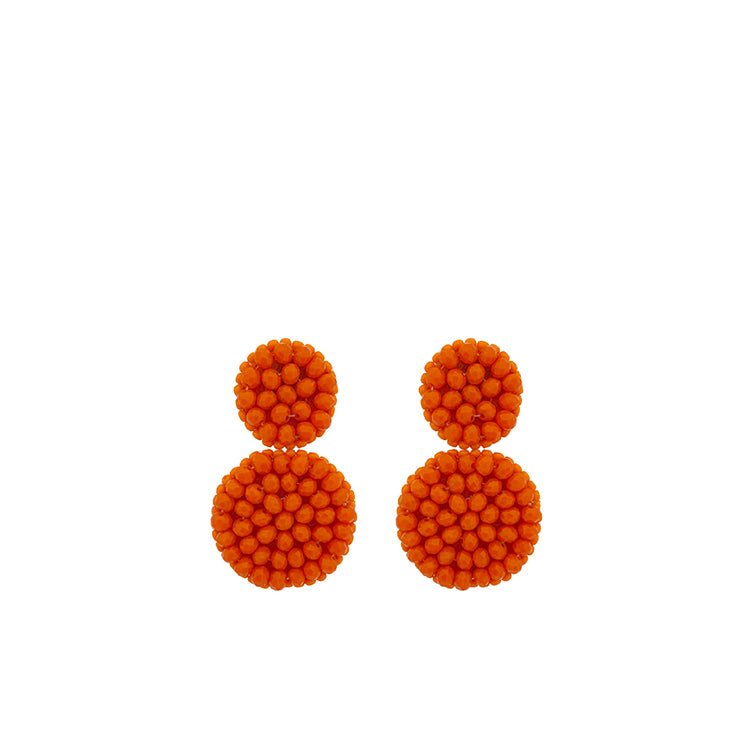 Small Double Earrings - Bright Orange